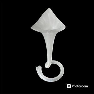 Vintage Calla Lily Vase // Handblown Frosted Glass // Twisted Stem